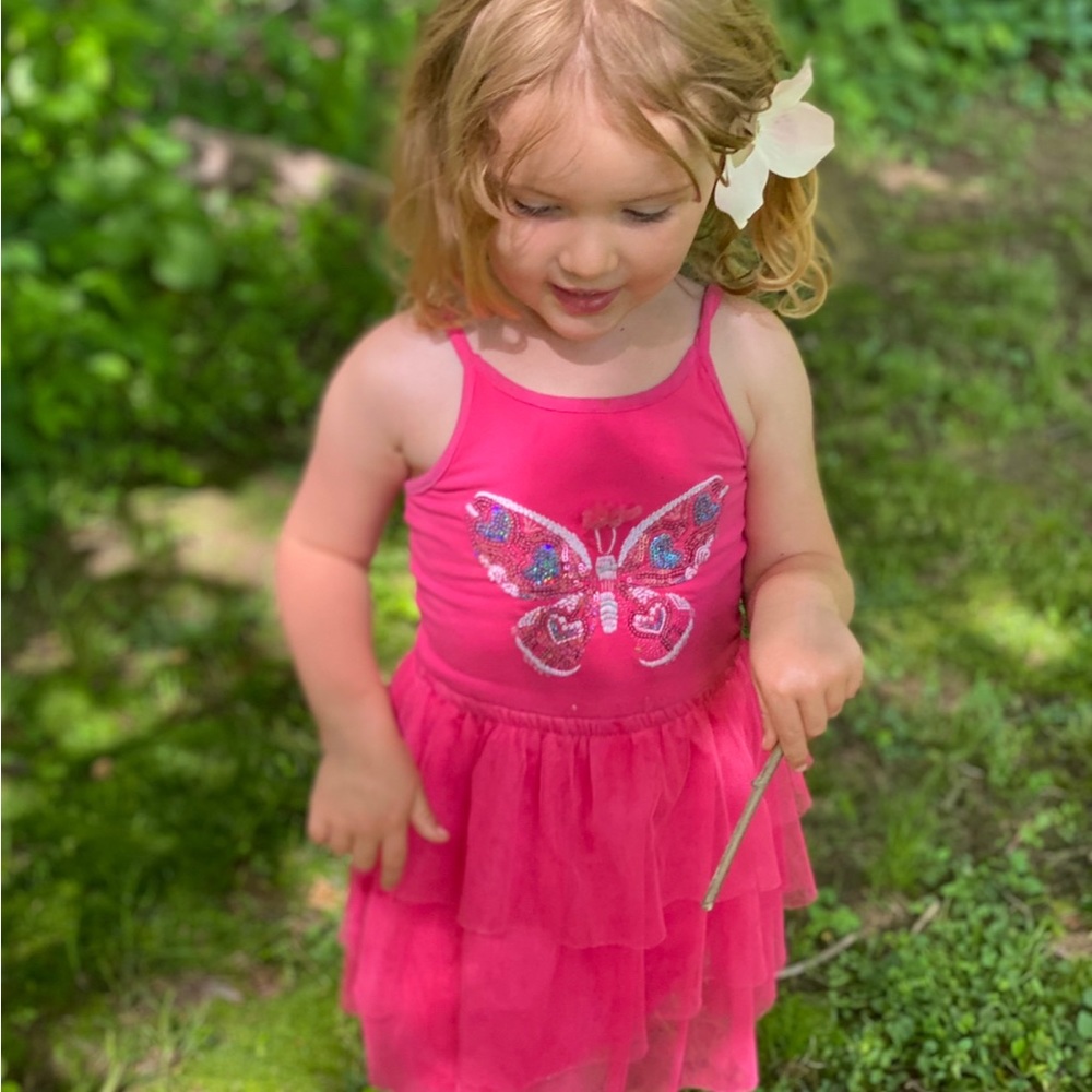 Hatley Pink Butterfly Toddler Dress 3T